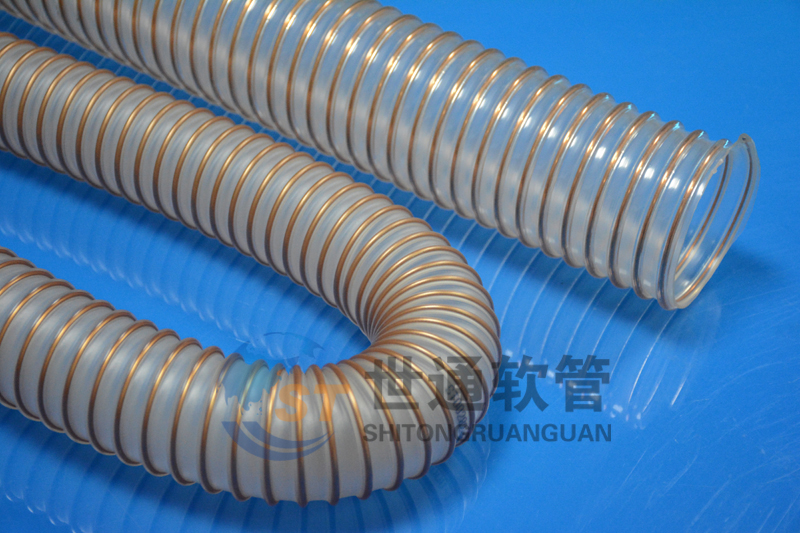 PU 鋼絲軟管，PU鋼絲管，PU聚氨酯鋼絲波紋管，耐磨工業(yè)吸塵通風(fēng)軟管 